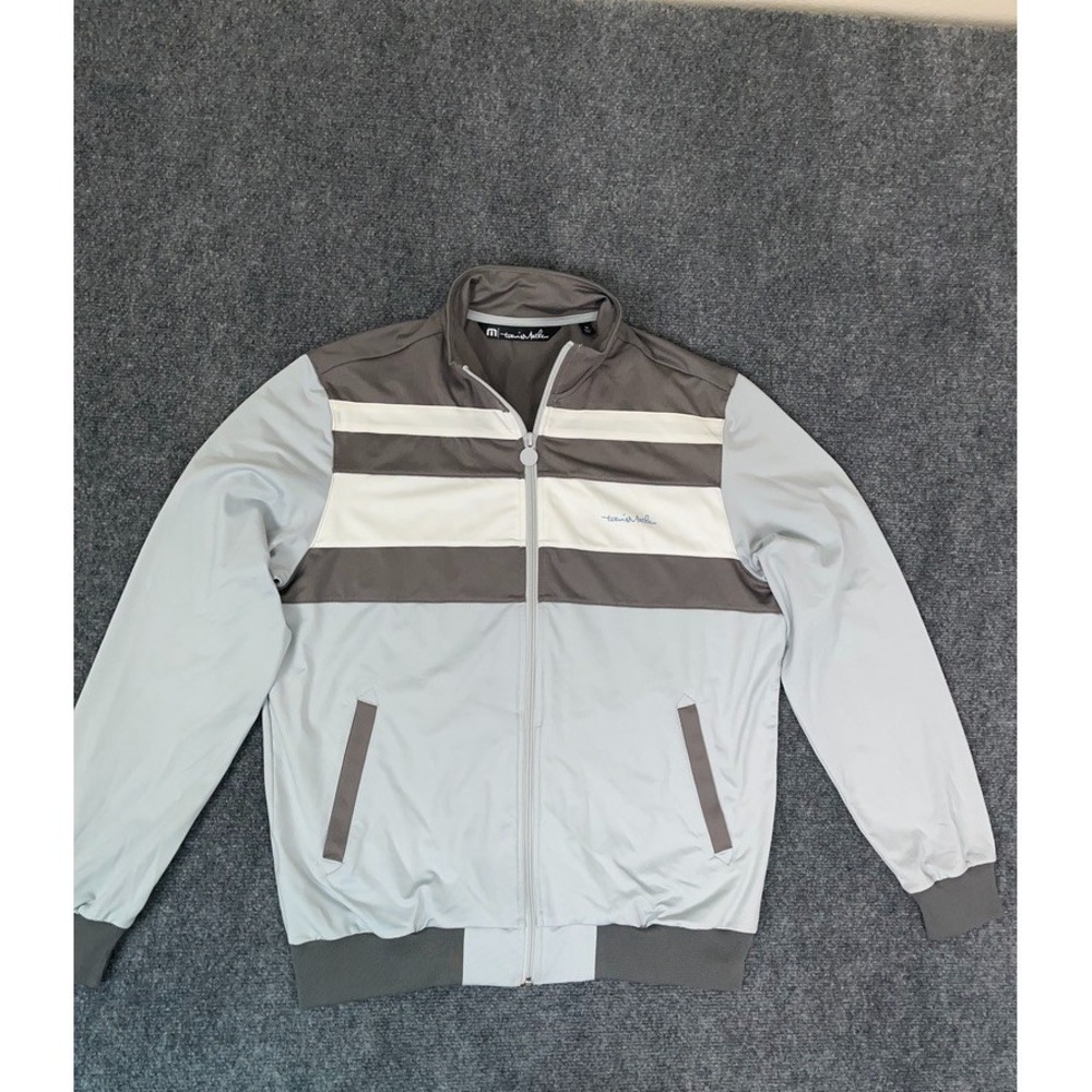 Travis Matthew Jacket Gray Men's‎ Full Zip Lightweight Nylon Spandex Golf Size M